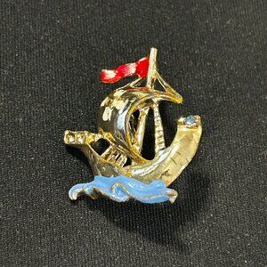Vintage Sailboat Brooch